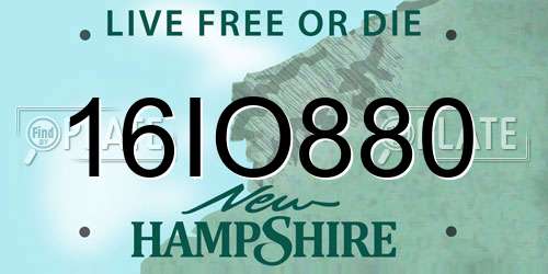 16IO880 New Hampshire License Plate