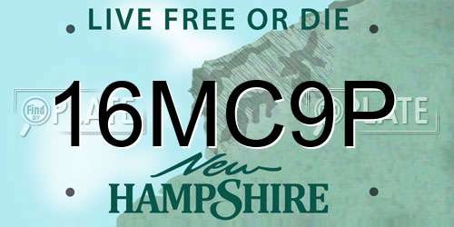 16MC9P New Hampshire License Plate