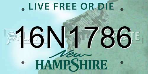 16N1786 New Hampshire License Plate