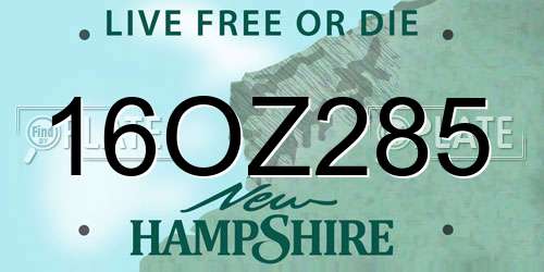 16OZ285 New Hampshire License Plate