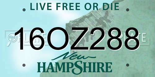 16OZ288 New Hampshire License Plate