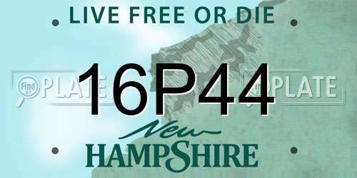 16P44 New Hampshire License Plate