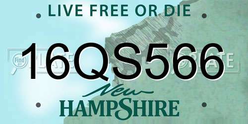 16QS566 New Hampshire License Plate