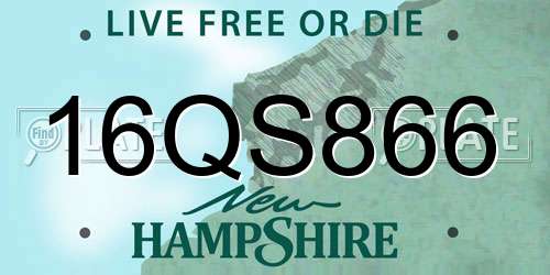 16QS866 New Hampshire License Plate