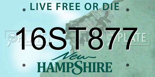 16ST877 New Hampshire License Plate