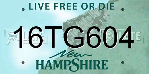 16TG604 New Hampshire License Plate