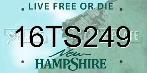 16TS249 New Hampshire License Plate