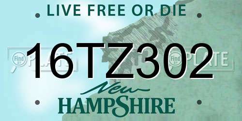 16TZ302 New Hampshire License Plate