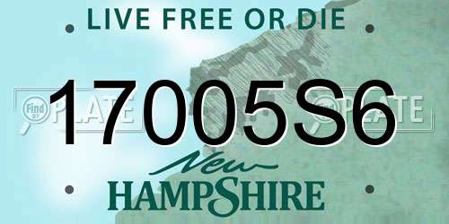 17005S6 New Hampshire License Plate