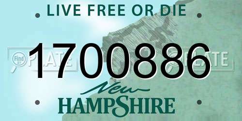 1700886 New Hampshire License Plate
