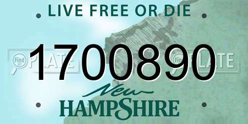 1700890 New Hampshire License Plate