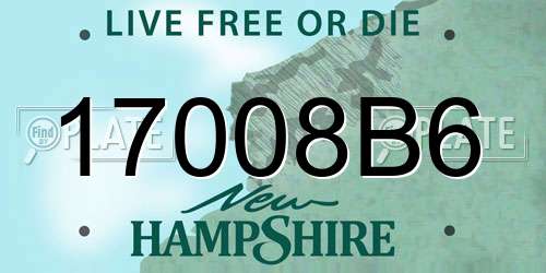 17008B6 New Hampshire License Plate