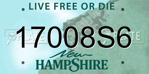 17008S6 New Hampshire License Plate