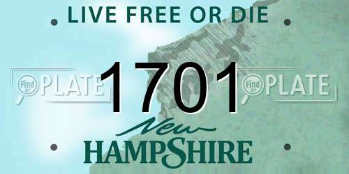 1701 New Hampshire License Plate