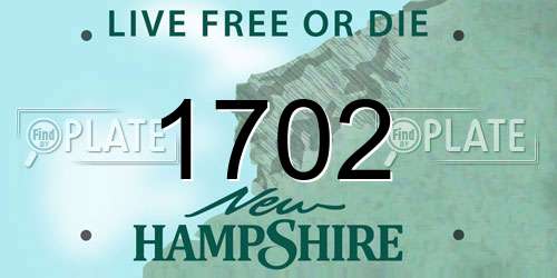 1702 New Hampshire License Plate