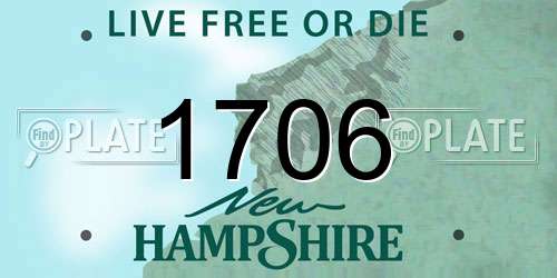 1706 New Hampshire License Plate