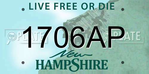 1706AP New Hampshire License Plate