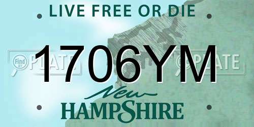 1706YM New Hampshire License Plate