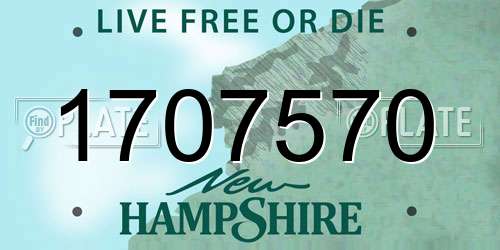 1707570 New Hampshire License Plate