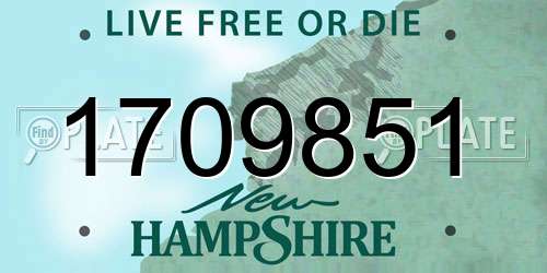 1709851 New Hampshire License Plate