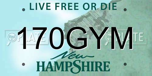 170GYM New Hampshire License Plate