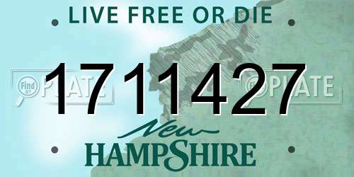 1711427 New Hampshire License Plate