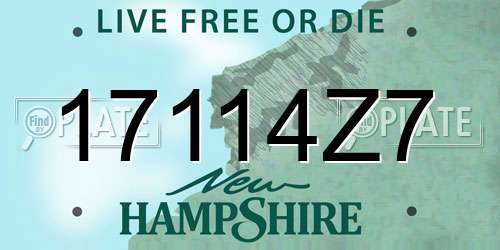 17114Z7 New Hampshire License Plate