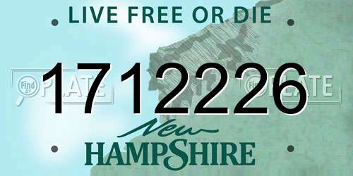 1712226 New Hampshire License Plate