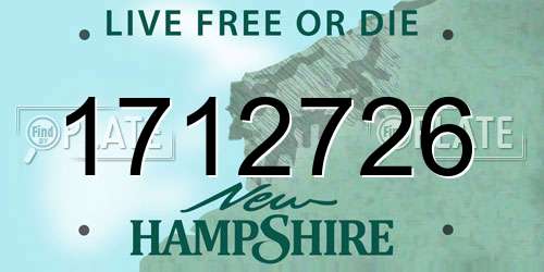 1712726 New Hampshire License Plate