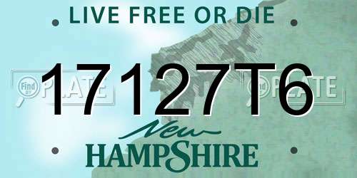 17127T6 New Hampshire License Plate