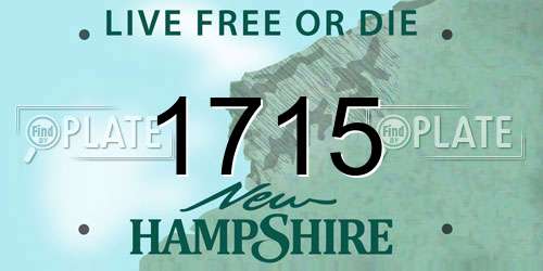 1715 New Hampshire License Plate