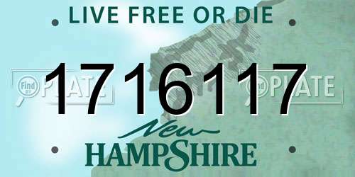 1716117 New Hampshire License Plate
