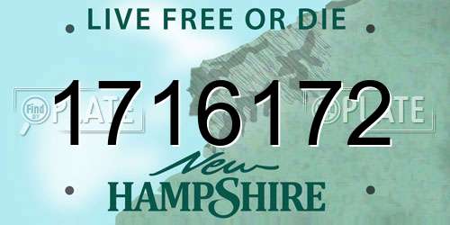 1716172 New Hampshire License Plate