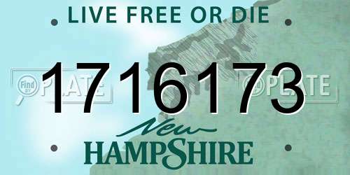 1716173 New Hampshire License Plate