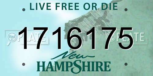 1716175 New Hampshire License Plate