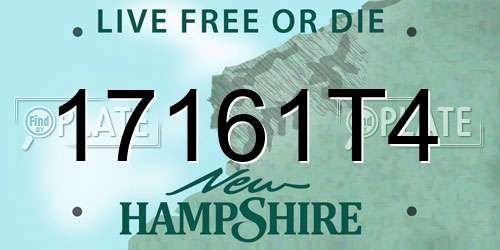 17161T4 New Hampshire License Plate