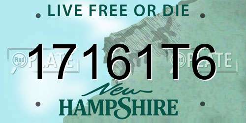 17161T6 New Hampshire License Plate
