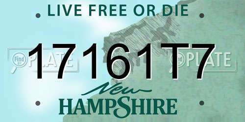 17161T7 New Hampshire License Plate
