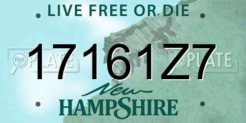 17161Z7 New Hampshire License Plate