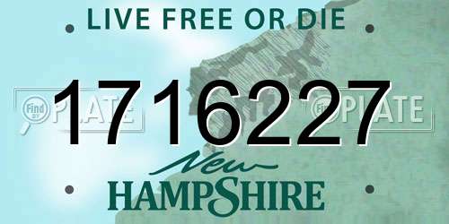 1716227 New Hampshire License Plate