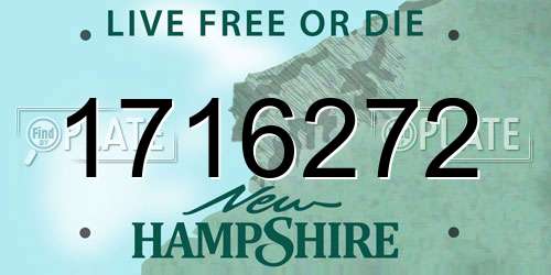1716272 New Hampshire License Plate