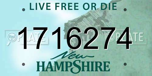 1716274 New Hampshire License Plate