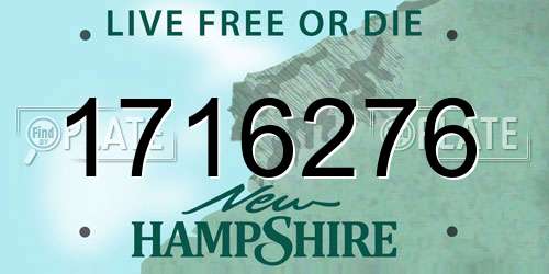 1716276 New Hampshire License Plate