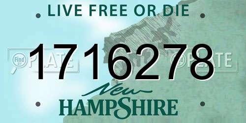 1716278 New Hampshire License Plate
