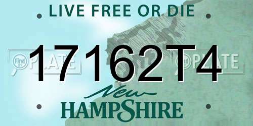 17162T4 New Hampshire License Plate