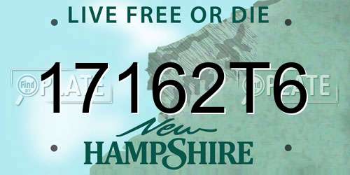 17162T6 New Hampshire License Plate