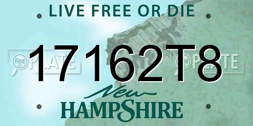 17162T8 New Hampshire License Plate