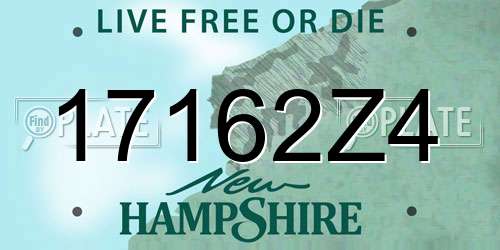 17162Z4 New Hampshire License Plate
