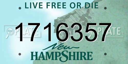 1716357 New Hampshire License Plate