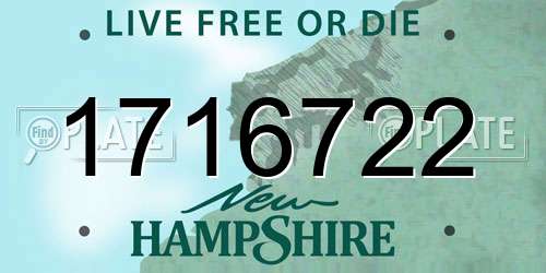 1716722 New Hampshire License Plate